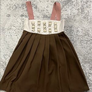 Elegant Brown and Pink Mini Dress